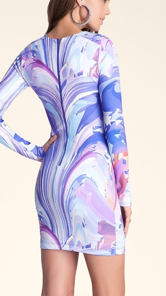 Bebe Painted Printed Bodycon Dress Mini - Picture 4 of 4